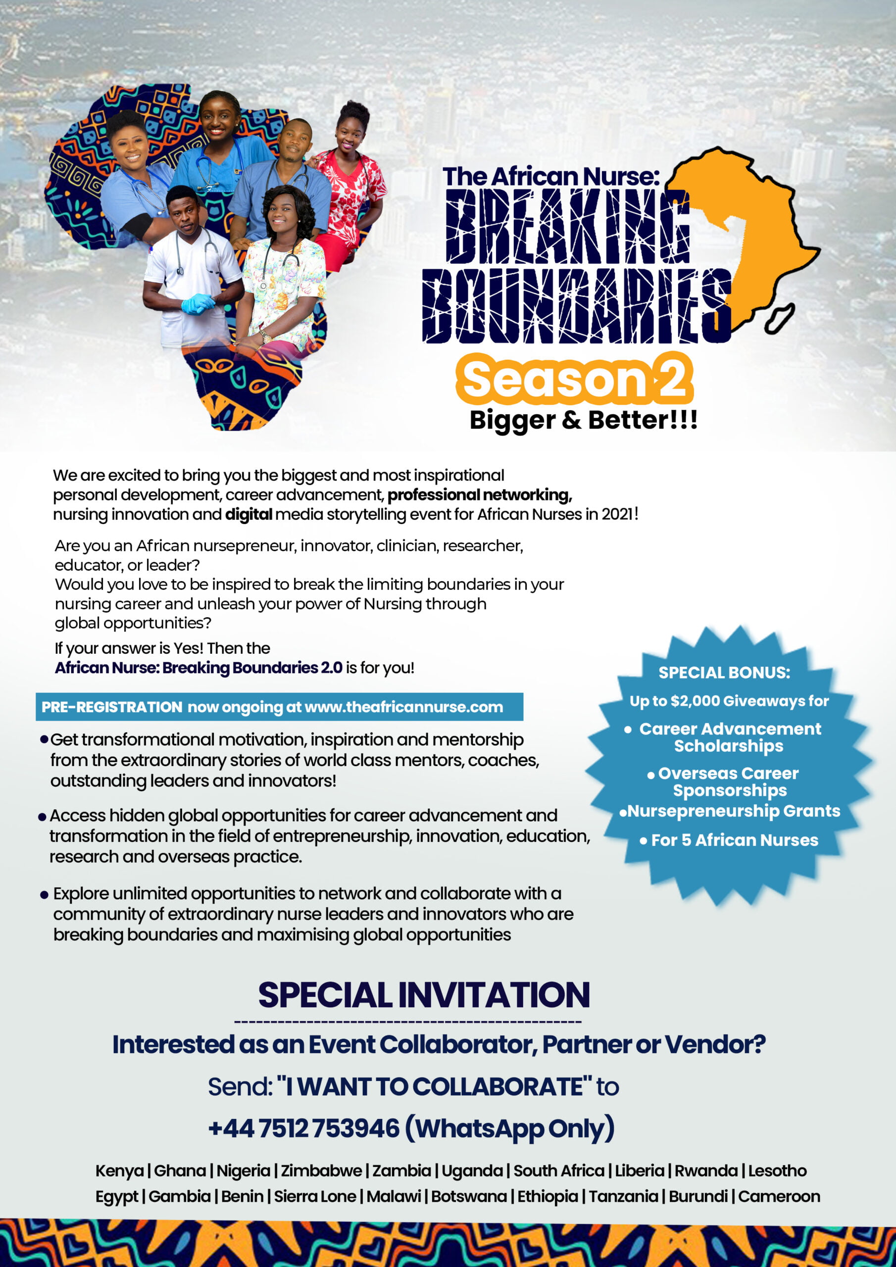 Invitation to African Nurse Breaking Boundaries